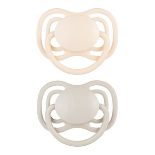 Canpol babies DentalAir Silicone Symmetrical Soother 0-6m NUDE 2 pcs creme