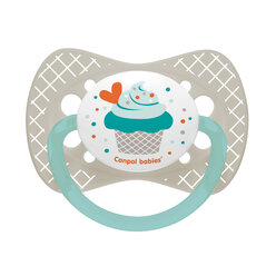 Canpol babies Dudlík silikonový symetrický 0-6m CUPCAKE šedý