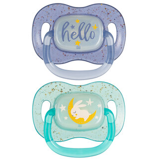 Canpol babies Silicone Symmetrical Soother 0-6m NightGlow 2psc blue​